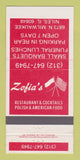 Matchbook Cover - Zofia's Restaurant Polish Niles IL 30 Strike