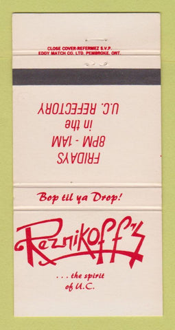 Matchbook Cover - Reznikoff's Restaurant Canada 30 Strike