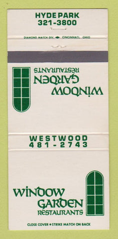Matchbook Cover - Window Garden Restaurants Hyde Park Cincinnati OH 30 Strike