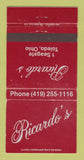 Matchbook Cover - Ricardo's Restaurant Toledo OH WEAR 30 Strike