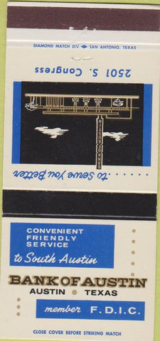 Matchbook Cover - Bank of Austin TX 30 Strike