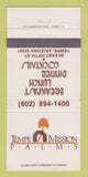 Matchbook Cover - Temple Mission Palms Tempe AZ 30 Strike