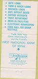 Matchbook Cover - First National Bank of Edna TX 30 Strike