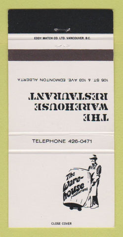 Matchbook Cover - The Warehouse Restaurant Edmonton AB 30 Strike