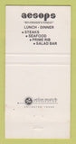 Matchbook Cover - Aesops Riverside CA 30 Strike