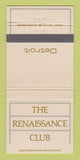 Matchbook Cover - The Renaissance Club Detroit MI 30 Strike