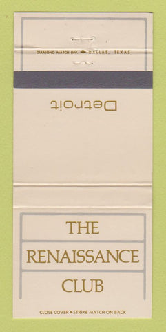 Matchbook Cover - The Renaissance Club Detroit MI 30 Strike