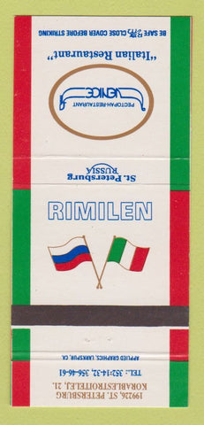 Matchbook Cover - Rimilen Venice Restaurant St Petersburg Russia? 30 Strike