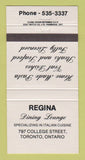 Matchbook Cover - Regina Dining Lounge Toronto ON 30 Strike