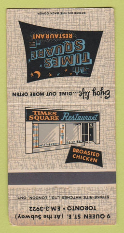 Matchbook Cover - Times Square Restaurant Toronto ON WEAR 30 Strike