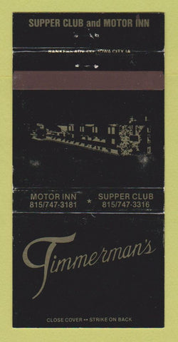 Matchbook Cover - Timmerman's Supper Club  East Dubuque IL WEAR 30 Strike