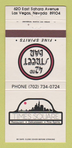 Matchbook Cover - 42nd Street Bar Times Square Restaurant Las Vegas NV 30 Strike