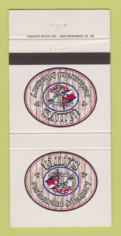 Matchbook Cover - Tiny's Restaurant Bakery 30 Strike