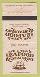 Matchbook Cover - Red & Tom's Seafood Restaurant Fairport Harbor OH 30 Strike