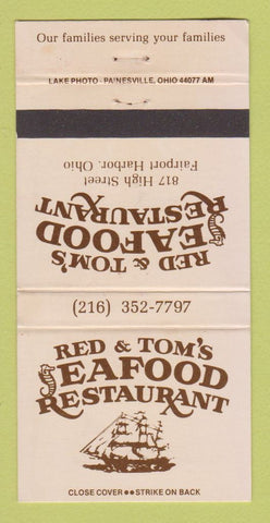 Matchbook Cover - Red & Tom's Seafood Restaurant Fairport Harbor OH 30 Strike
