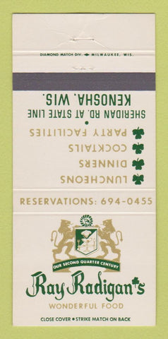 Matchbook Cover - Ray Radigan's Restaurant Kenosha WI 30 Strike