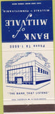 Matchbook Cover - Bank of Millvane PA 30 Strike