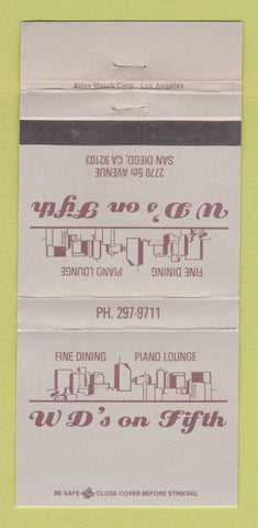 Matchbook Cover - WD's on Fifth San Diego CA 30 Strike