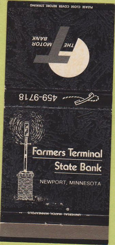 Matchbook Cover - Farmers Terminal State Bank Newport MN 30 Strike