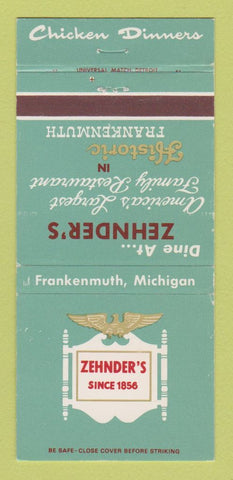 Matchbook Cover - Zehnders Restaurant Frankenmuth MI 30 Strike
