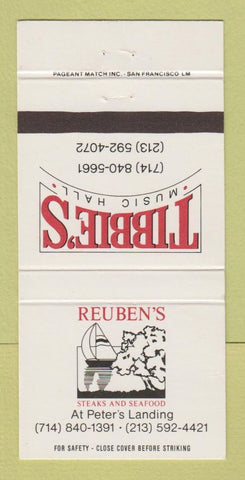 Matchbook Cover - Reuben's Restaurant Tibbie's Huntington Beach CA 30 Strike