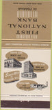 Matchbook Cover - First National Bank in Oshkosh WI 30 Strike