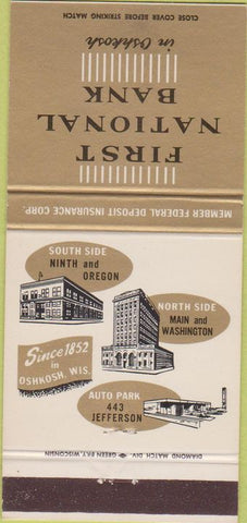 Matchbook Cover - First National Bank in Oshkosh WI 30 Strike