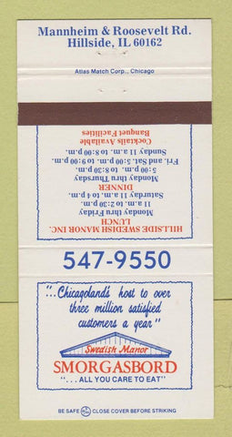 Matchbook Cover - Swedish Manor Smorgasbord Hillside IL 30 Strike