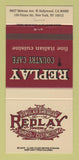 Matchbook Cover - Replay Country Cafe Italian New York City 30 Strike