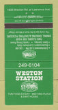 Matchbook Cover - Weston Station Weston ON 30 Strike