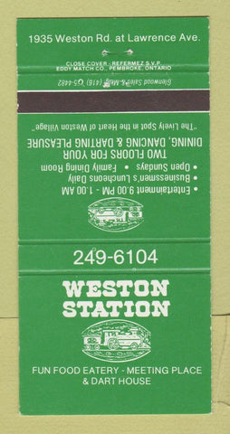 Matchbook Cover - Weston Station Weston ON 30 Strike