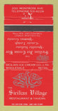 Matchbook Cover - Sicilian Village Restaurant Toronto ON WEAR 30 Strike