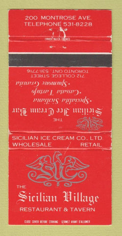 Matchbook Cover - Sicilian Village Restaurant Toronto ON WEAR 30 Strike