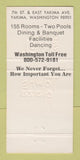 Matchbook Cover - Towne Plaza Restaurant Motor Inn Yakima WA 30 Strike