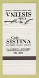 Matchbook Cover - Cafe Sistina Italian Honolulu Hawaii 30 Strike
