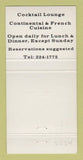 Matchbook Cover - Sixteen East Restaurant Columbus OH 30 Strike