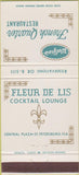 Matchbook Cover - French Quarter Restaurant Petersburg FL 30 Strike