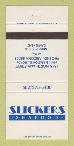 Matchbook Cover - Slickers Seafood Phoenix AZ 30 Strike