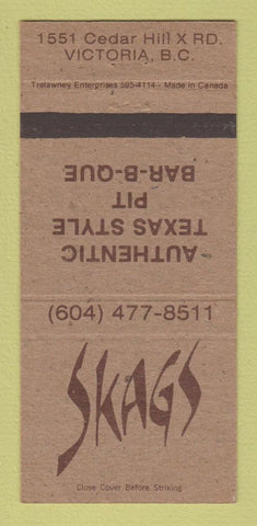 Matchbook Cover - Skags Texas Style BBQ Victoria BC 30 Strike