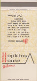 Matchbook Cover - Hopkins House Restaurant Hopkins MN 30 Strike