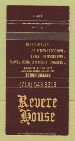 Matchbook Cover - Revere House Tustin CA 30 Strike