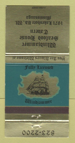 Matchbook Cover - Windjammer Seafood House Mississauga ON 30 Strike
