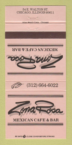Matchbook Cover - Zona Rosa Mexican Cafe Chicago IL 30 Strike