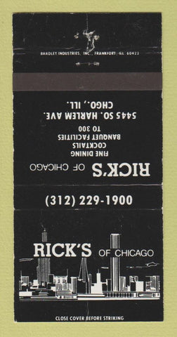 Matchbook Cover - Rick's Restaurant Chicago IL 30 Strike