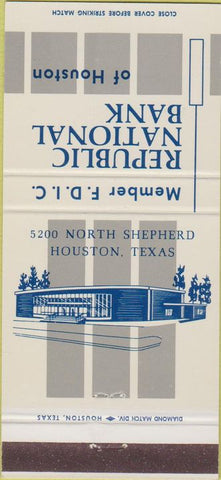 Matchbook Cover - Republic National Bank Houston TX 30 Strike