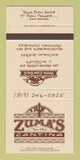 Matchbook Cover - Zuma's Cantina Tex Mex Gatineau QC SAMPLE 30 Strike