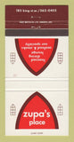 Matchbook Cover - Zupa's Place Toronto? ON WEAR 30 Strike