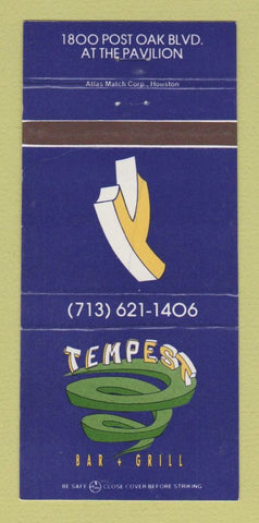 Matchbook Cover - Tempest Bar and Grill Houston TX 30 Strike