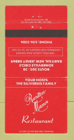 Matchbook Cover - Raritan Manor Restaurant Raritan NJ 30 Strike