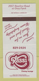 Matchbook Cover - Rassi Dining Lounge Ottawa ON 30 Strike